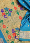 Teal Blue Kalanjali Paithani