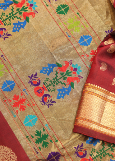 Maroon Kalanjali Paithani