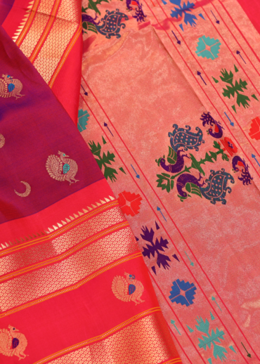 Violet - Pink Kalanjali Paithani