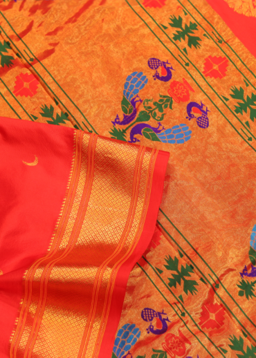 Bright Red Kalanjali Paithani