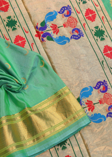 Pista Green Kalanjali Paithani