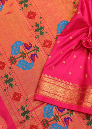 Hot Pink Kalanjali Paithani