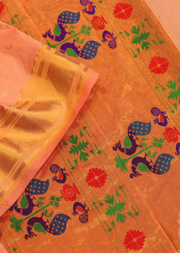 Peach Kalanjali Paithani