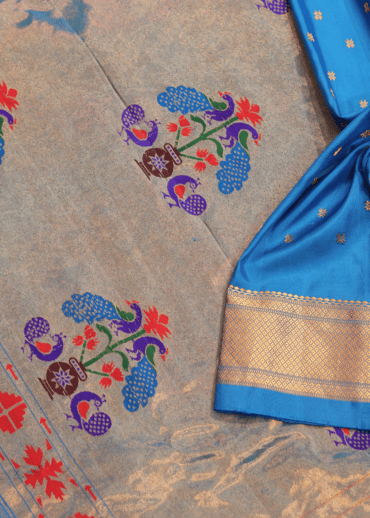 Blue Kalanjali Paithani