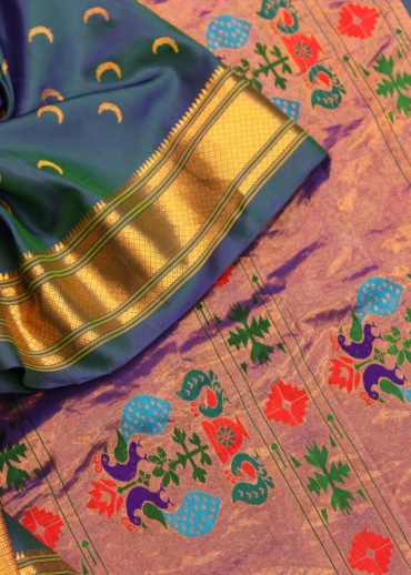 Ocean Blue Kalanjali Paithani