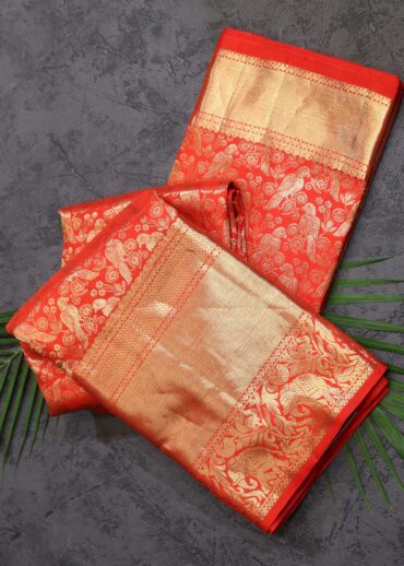 Tomato Red Kanjivaram Saree