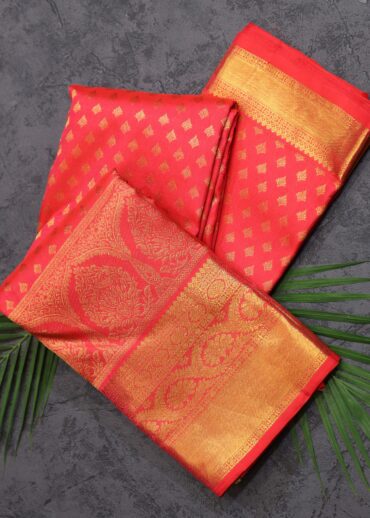 Reddish Peach Kanjivaram Saree