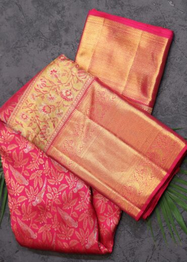 Hot Pink Tansui Kajivaram Saree