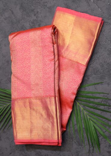 Peach Pink Kanjivaram Saree