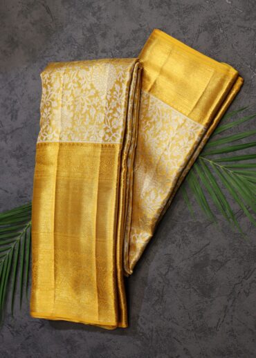 Yellow Color Tissue Kanjivaram Saree