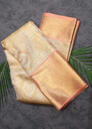 Rose Gold Tissue Kanjivaram Saree