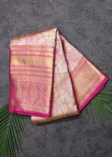 Rose Gold Tissue Kanjivaram Saree