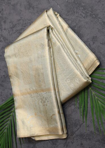 Pastel Pista Color Kanjivaram Saree