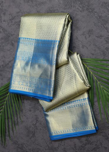 Powder Pista Color Tissue Kanjivaram Saree