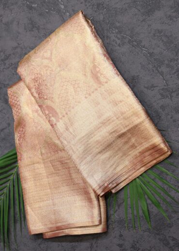 Rose Gold Tissue Kanjivaram Saree