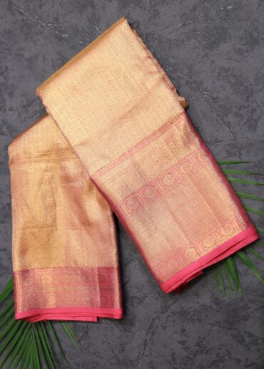 Peach Gold Tissue Kanjivaram Saree