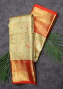Powder Pista Green Tissue Kanjivaram Saree