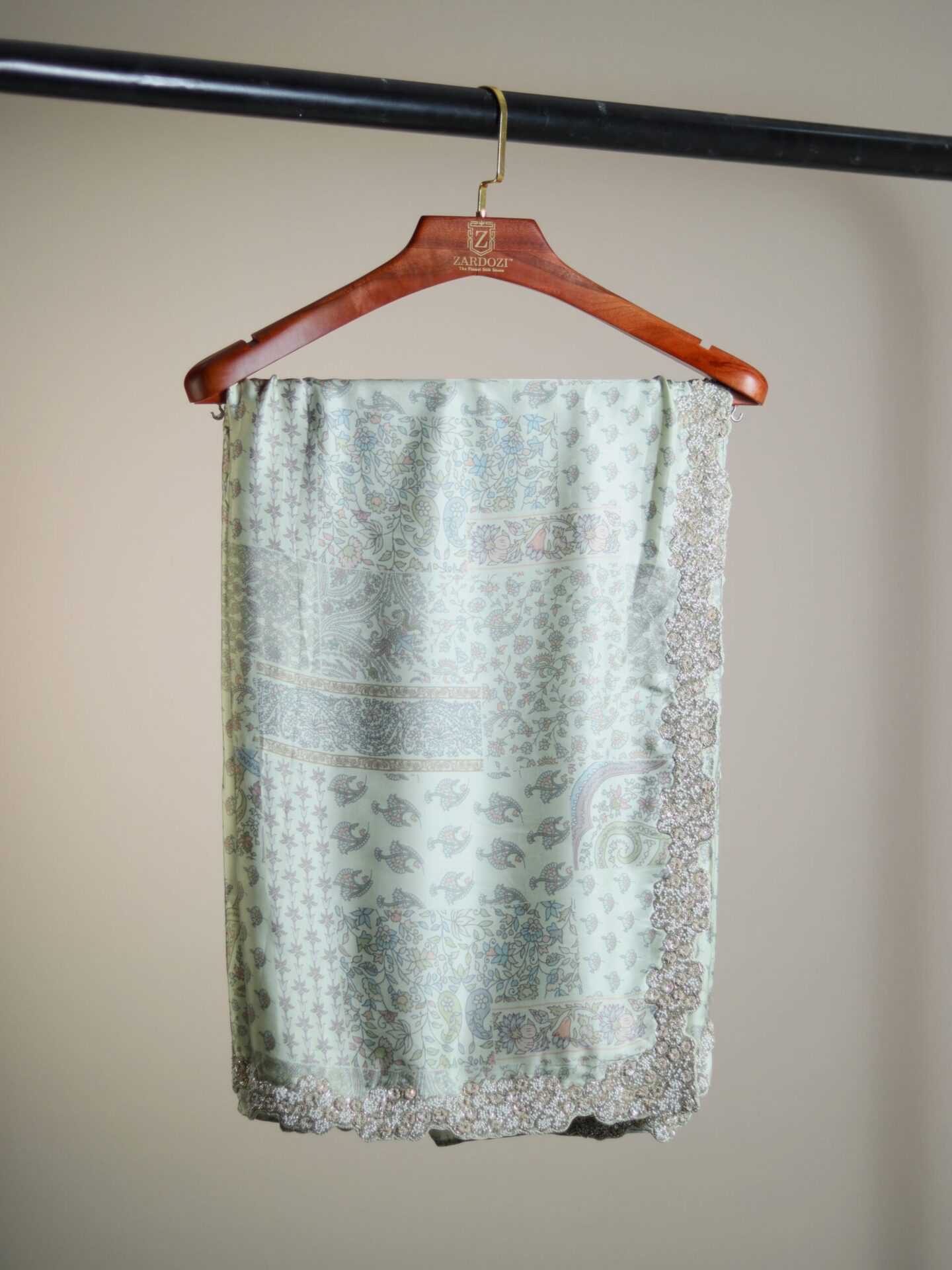 PASTEL GREEN PRINTED SAREE