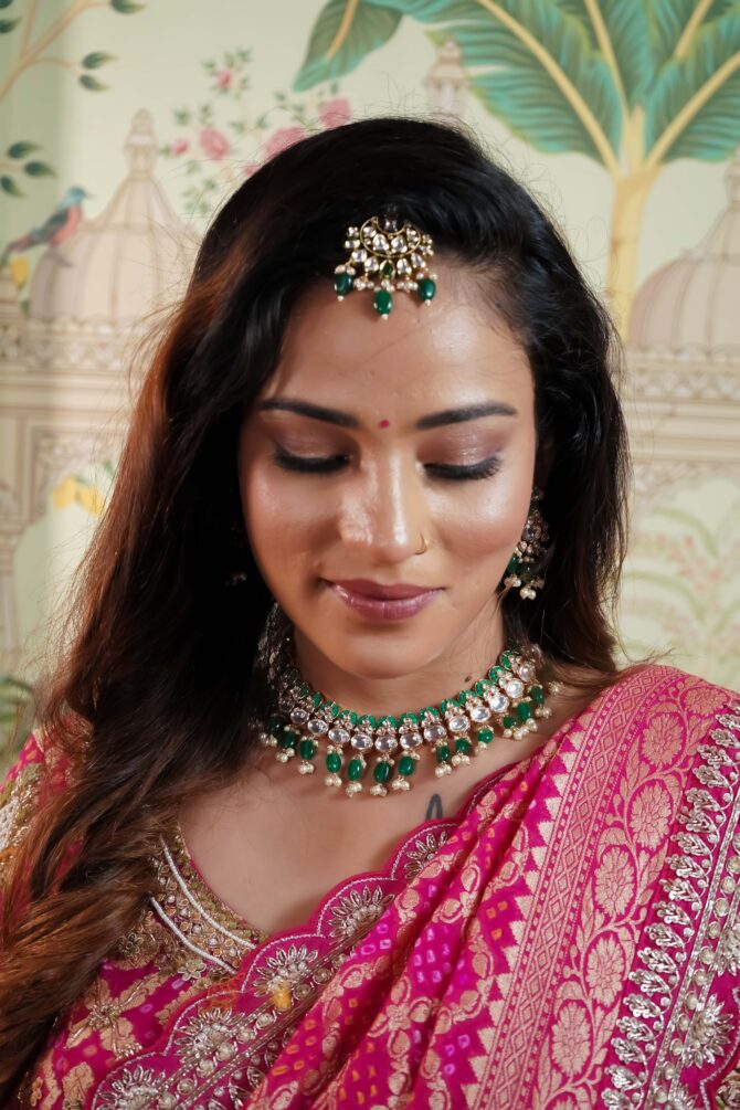 Hot Pink Saree Bandhani Saree