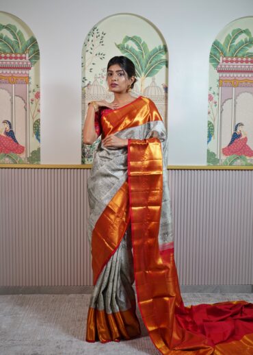 Grey Kanjeevaram Saree