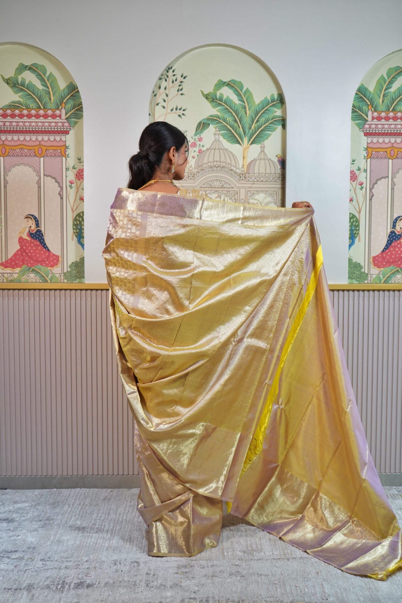 Golden Yellow Kanjeevaram Saree