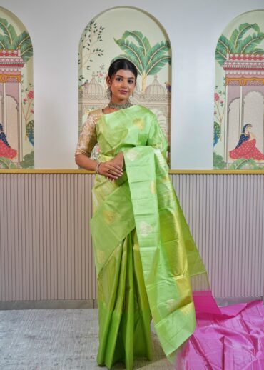 Pista Green Kanjeevaram Saree