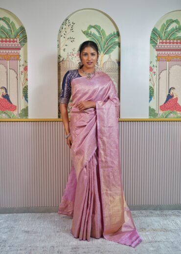 Onion Pink Kanjeevaram Saree