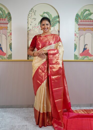 Beige Kanjeevaram Saree