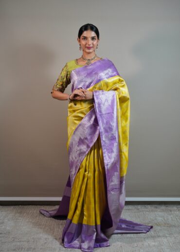 Mustard Yellow Kanjivaram Saree
