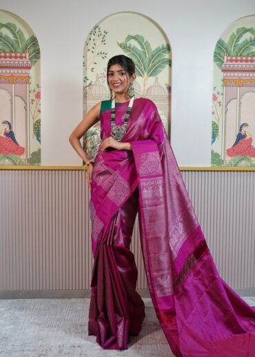 Magenta Kanjeevaram Saree