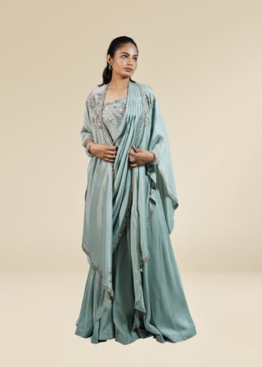 Baby Blue Indo Western