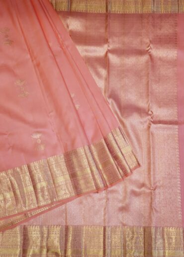 CORAL PINK KANJIVARAM SAREE