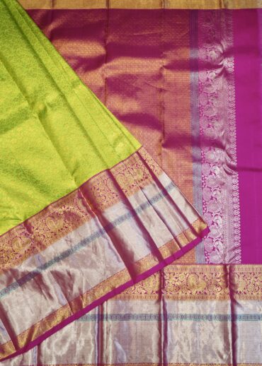 NEON GREEN KANJIVARAM SAREE