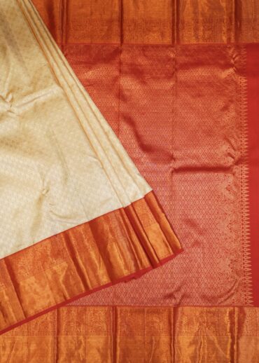 OFF WHITE KANJIVARAM SAREE