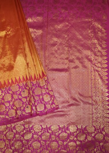 RUST ORANGE KANJIVARAM SAREE