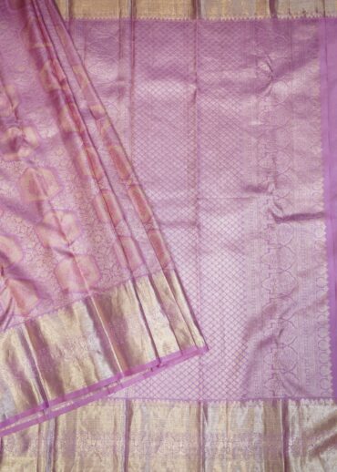 PASTEL MAUVE PINK KANJIVARAM SAREE