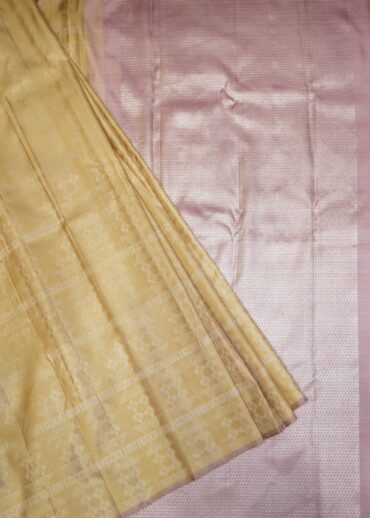 BEIGE PINK KANJIVARAM SAREE