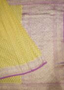 YELLOW  KHADDI  GEORGETTE SAREE