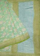 PISTA GREEN   KHADDI GEORGETTE SAREE