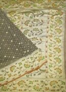 RUST GREY  KHADDI  GEORGETTE SAREE