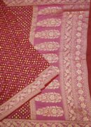 RED KHADDI  GEORGETTE SAREE