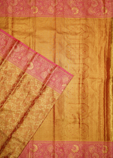GOLD- PINK TISSUE KANJIVARAM