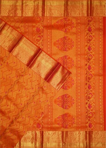ORANGE TISSUE KANJIVARAM SAREE