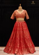 DARK PINK BANDHANI SILK LEHENGA