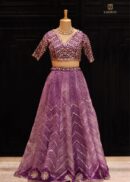 PURPLE LEHERIYA LEHENGA