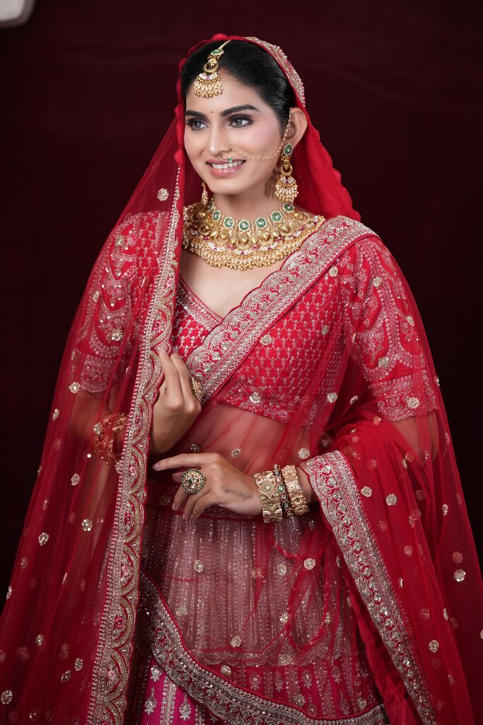 RED MULTICOLOUR LEHENGA