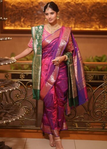 PURPLE BANARASI SILK SAREE