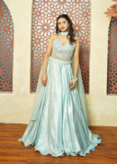 ICE BLUE CORSET LEHENGA