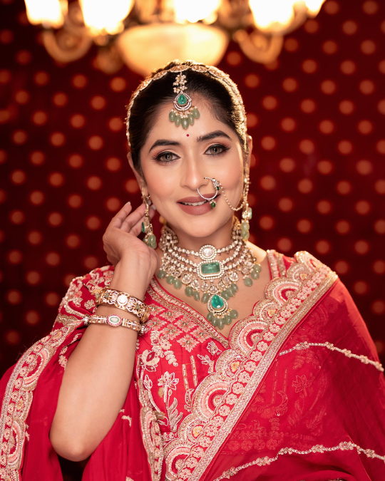 BRIGHT RED BRIDAL LEHENGA