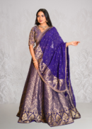 Ink blue banarasi lehenga set